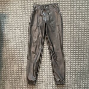Spanx XS Black Faux Leather Joggers